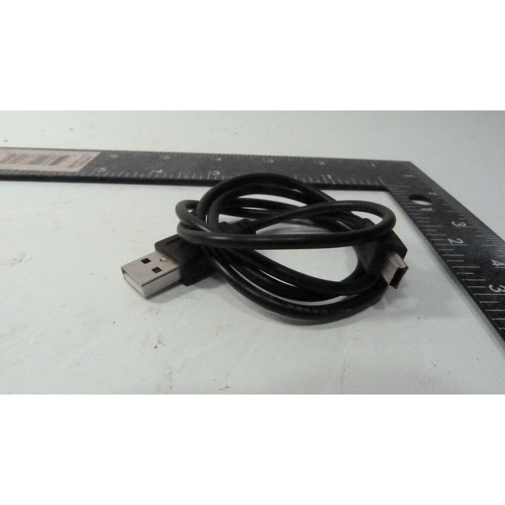 USB A To Mini-B Cable Mini-USB Charging Data Sync Cable Black Plastic Male